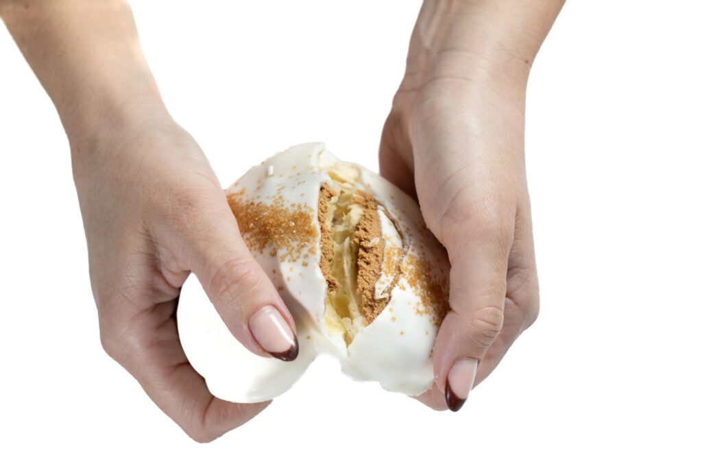 Palmera lotus rompiendose viendo el relleno